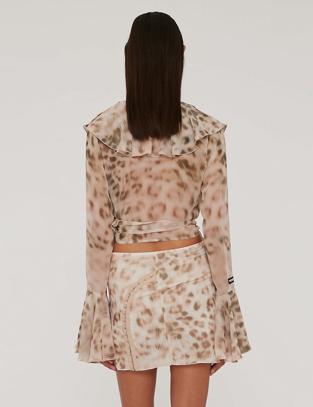 ROTATE Birger Christensen - Chiffon Frill Wrap Top