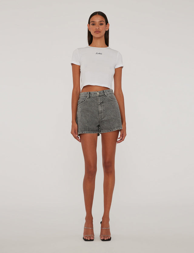 ROTATE Birger Christensen - Rhinestone Denim Shorts