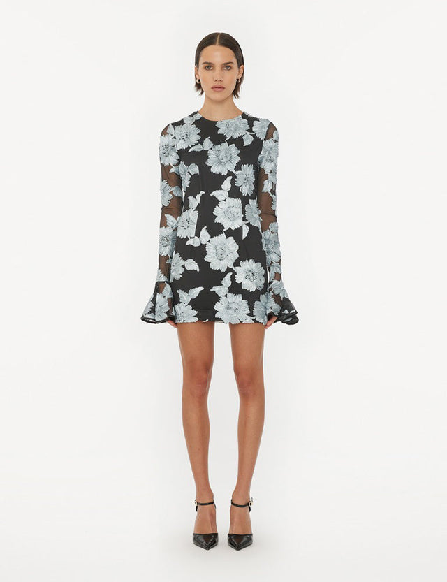 ROTATE Birger Christensen - Flower Mesh Ls Mini Dress