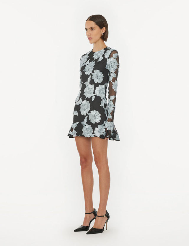 ROTATE Birger Christensen - Flower Mesh Ls Mini Dress