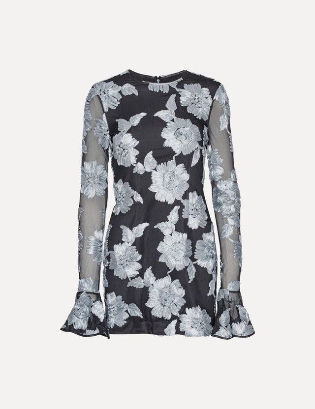 ROTATE Birger Christensen - Flower Mesh Ls Mini Dress