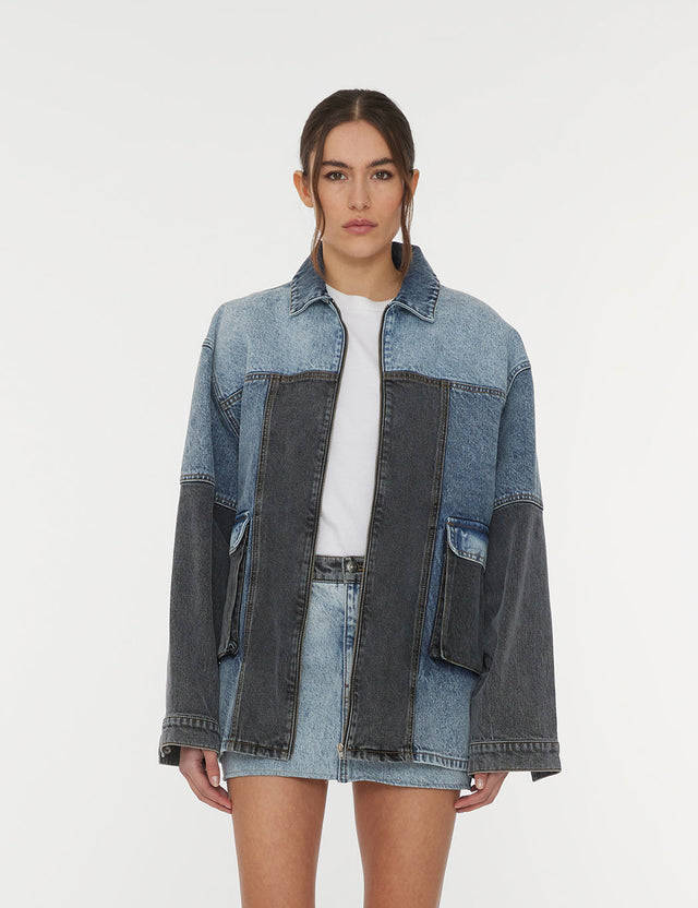 ROTATE Birger Christensen - Oversized Patchwork Jacket