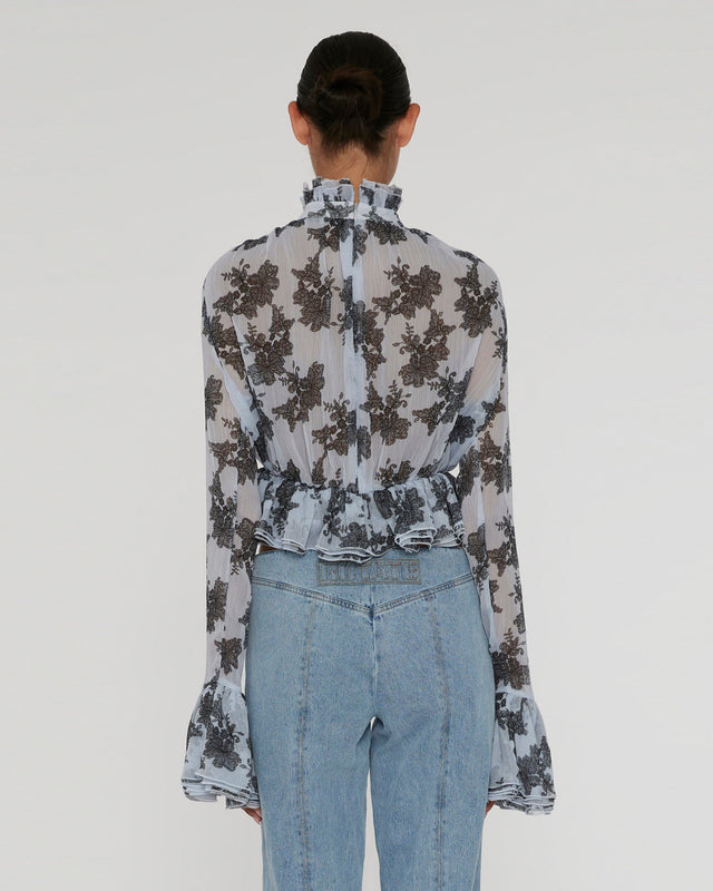 ROTATE Birger Christensen - Chiffon Ruffle Top