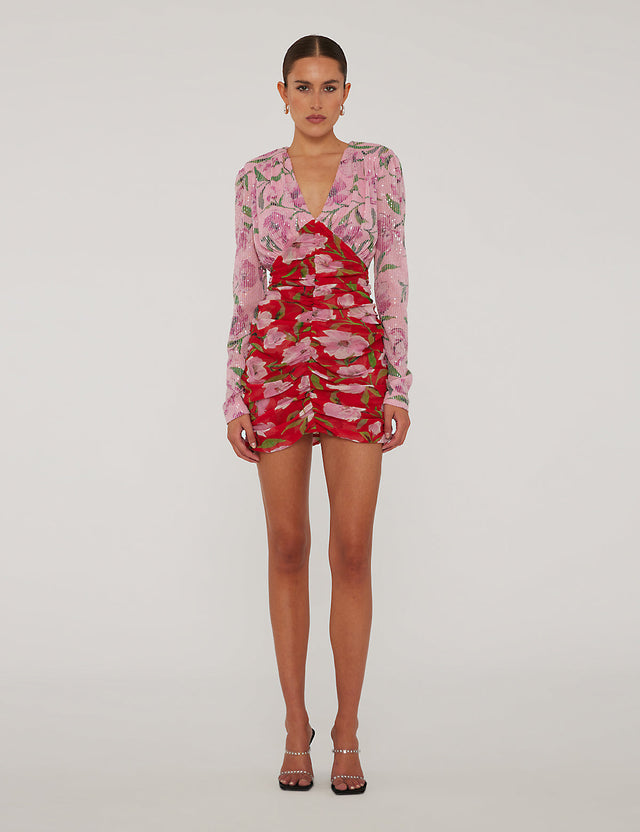 ROTATE Birger Christensen - Printed Mini Ls Dress